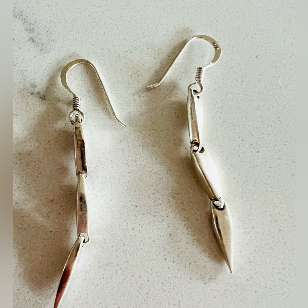 Dangling sterling silver earrings